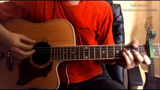 Chasing Pavements Chords quotAdelequot ChordsWorldcom Guitar Tutorial [upl. by Aerdnahs]