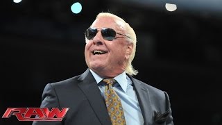 WWE Hall of Famer Ric Flair kicks off Old School Raw Raw Jan 6 2014 [upl. by Greerson360]