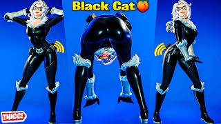 Fortnite Black Cat Skin Showcase Thicc 🍑😍 Top Tiktok Emotes amp Dances 😘 New Hot Marvel Girl Outfit 😜 [upl. by Arvid]