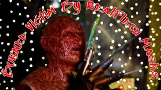 The Burned Victim By Real Flesh Masks Freddy Krueger Silicone Mask [upl. by Yrocej]