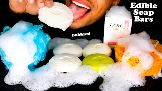 EDIBLE SOAP BARS WITH BUBBLES EATING FAKE ASMR MUKBANG 먹방 PRANK JERRY MOUTH SOUNDS NO TALKING [upl. by Donall638]