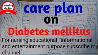 ncp on diabetes mellitus nursing care plan on DM with 5 nursing diagnosis [upl. by Odlanier878]