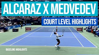 Carlos Alcaraz v Daniil Medvedev  2023 Court Level Practice Match  4K [upl. by Eimmas]