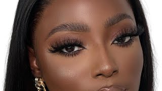 HOW TO PERFECT QUICK AND EASY FLUFFY EYEBROW TUTORIAL 2021 DARKSKIN WOC MAKEUP [upl. by Ranzini444]