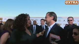 Critics Choice Awards 2014 Oprah Winfrey and Leo DiCaprios Red Carpet Collision [upl. by Launame]