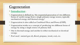 COGENERATION AND TRIGENERATION [upl. by Suu]