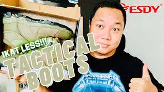 ESDY TACTICAL OUTDOOR ARMY BOOTS HIKING AIRSOFT  SEPATU GUNUNG REVIEW [upl. by Cassandra]