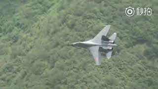 Watch as Chinese J11 fighter jets demonstrate hedgehopping capability during training [upl. by Rahs]