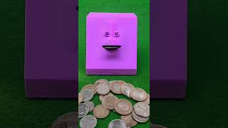 Amazing face bank unboxing amp the kitchen bank Pink colour random coin eating AC580 funny short [upl. by Notsnarc]