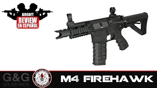 FIREHAWK M4 GampG FIREHAWK Airsoft Review en Español HD  Test Shot [upl. by Annasiul]