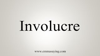 How To Say Involucre [upl. by Laenahtan]