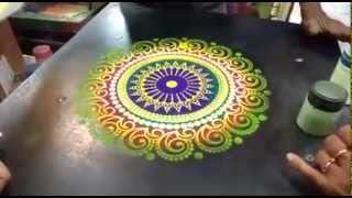 Rangoli using readymade design plates [upl. by Lenaj]