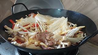 Enoki Mushroom with Chicken Liver [upl. by Ahsiemat]