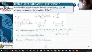 TEMA 2 CICLOALCANOS  EJERCICIO 5 NOMBRAR LOS SIGUIENTES CICLOALCANOS [upl. by Pettit820]