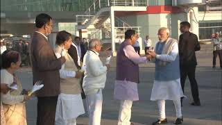 PM Narendra Modi arrives at Vadodara airport in Gujarat on twoday visit [upl. by Retsam506]