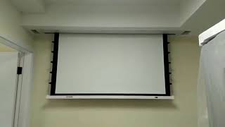 Premium Ceiling recessed Inceiling motorized tabtensioned electric projection screen [upl. by Schoenberg]