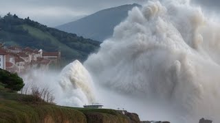 OLAS GIGANTES en la costa de ASTURIAS 🌊 Bufones de Pría Llanes [upl. by Edveh]