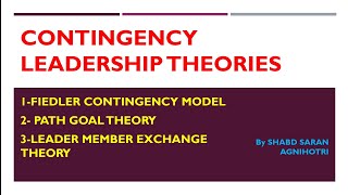 ContingencySituational Leadership Theories  Path Goal Theory  Fiedler Contingency Model ugcnet [upl. by Acitel]