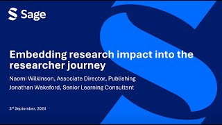 Embedding research impact into the researcher journey  Epigeums Vitae Presentation [upl. by Melvyn142]