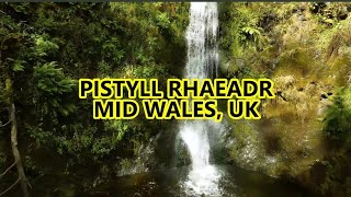 Pistyll Rhaeadr Waterfall Wales UK Drone Footage 4K [upl. by Amelus696]