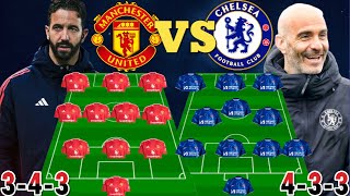 New MANCHESTER UNITED Vs CHELSEA Potential Line up in EPL Ruben Amorim 343 Vs Enzo Maresca 433 [upl. by Bassett]