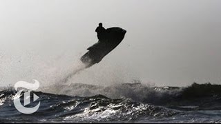 Jet Ski Wave Jumping Around New York City  2013  The New York Times [upl. by Allimaj]