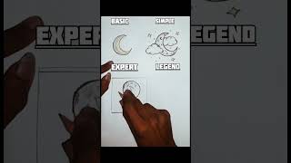 How to draw moon basic vs expert shortsyoutubeshorts [upl. by Ilanos507]