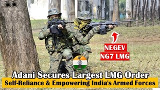 Adani Defence gets largest ever order of NEGEV NG7 762X51mm Light Machine Gun [upl. by Nanni]