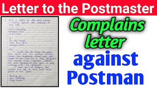 Letter to postmaster in English Complaints letter against postman Postmaster ko application likhe [upl. by Lanni]