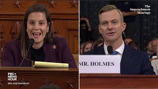 WATCH Rep Elise Stefanik’s full questioning of Hill and Holmes  Trumps first impeachment [upl. by Jeralee892]