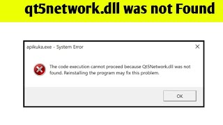 qt5networkdll was not found fix [upl. by Bel637]