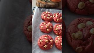 red velvet cookies🍪❤🥛🎀😋asmrfood best cookies satisfying baking [upl. by Alocin]