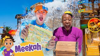 Water Park Treasure Hunt With Blippi and Meekah  Educational Videos for Kids  Kids TV [upl. by Anastase198]