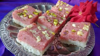 Coconut  Gulkand Barfi [upl. by Maryjo]