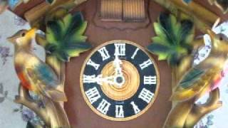 Quarterhour striking Cuckoo amp Quail Clock [upl. by Oniliuqnart397]