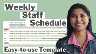 Printable Staff Schedule Weekly Planner that automatically calculates Hours worked amp Wages [upl. by Notniv699]