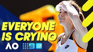 French veteran leaves everyone in tears in alltime postmatch interview  Australian Open 2022 [upl. by Aohsoj84]