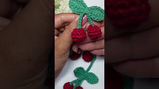 Asombroso patrón 3D cerezas a crochet paso a paso crochet tutorial diy shorts [upl. by Eelrahc]