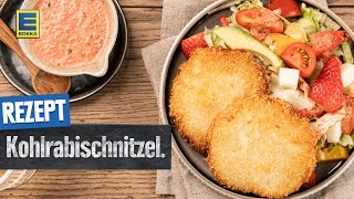 Kohlrabischnitzel  Veganes Schnitzel Rezept selber machen [upl. by Dorita370]