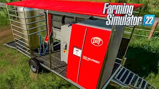 Using Lely mobile robot to milk the cows  Farming Simulator 22 [upl. by Enilarac]