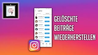 Instagram Gelöschte Bilder und Videos wiederherstellen  So Gehts [upl. by Atteynod]