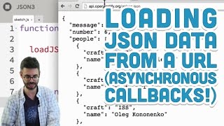 104 Loading JSON data from a URL Asynchronous Callbacks  p5js Tutorial [upl. by Erlina]