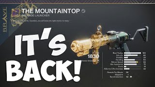 Mountaintop is RETURNING Destiny 2 [upl. by Haynes]