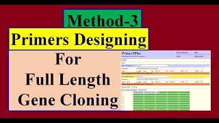 Primer designing for full length gene Cloning Method 3  Bioinformatics Primer3Plus [upl. by Alarice]