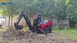 Derette v1000 mini skid steer with backhone [upl. by Yadrahc131]