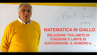 RELAZIONE TRA LIMITE DI FUNZIONE E LIMITE DI SUCCESSIONE TEOREMI RELATIVI IL NUMERO e [upl. by Ellenaj]