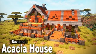 Minecraft How to build an Acacia House  Tutorial [upl. by Hanah]