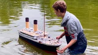 3 METER CARDBOARD TITANIC SINKING MODEL STERN EXTENSION SHOWCASE3 [upl. by Akeihsat]