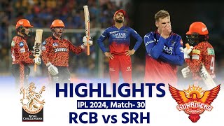 RCB vs SRH IPL 2024 Highlights Royal Challengers Bengaluru vs Sunrisers Hyderabad Match Highlights [upl. by Llebpmac27]