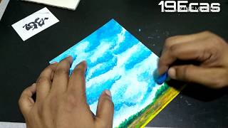 How to color sky with Oil pastel  Tutorial for kids  Level 2  Art workshop  For my students [upl. by Anirdna965]